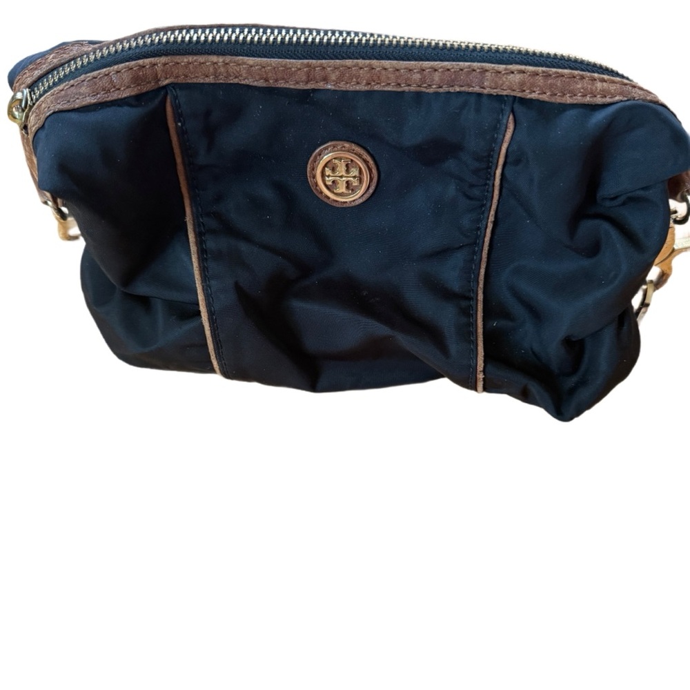 Tory Burch Navy and Tan Pouch